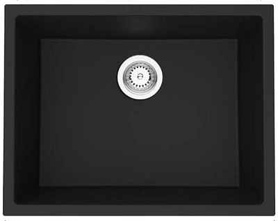 American Imaginations AI-29267 30 pouces Évier de cuisine composé de granit noir approuvé par CSA W avec finition composée de granit et calibre 16
