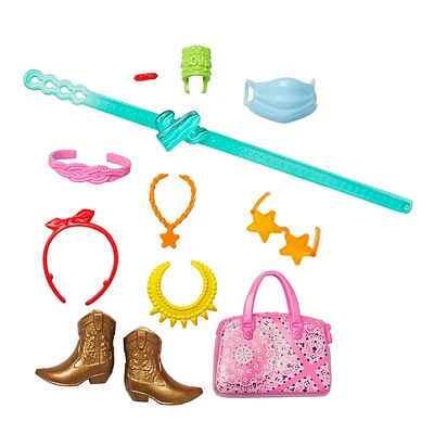 Barbie Accessories Travel Pack with 11 Storytelling Pieces for Barbie Dolls