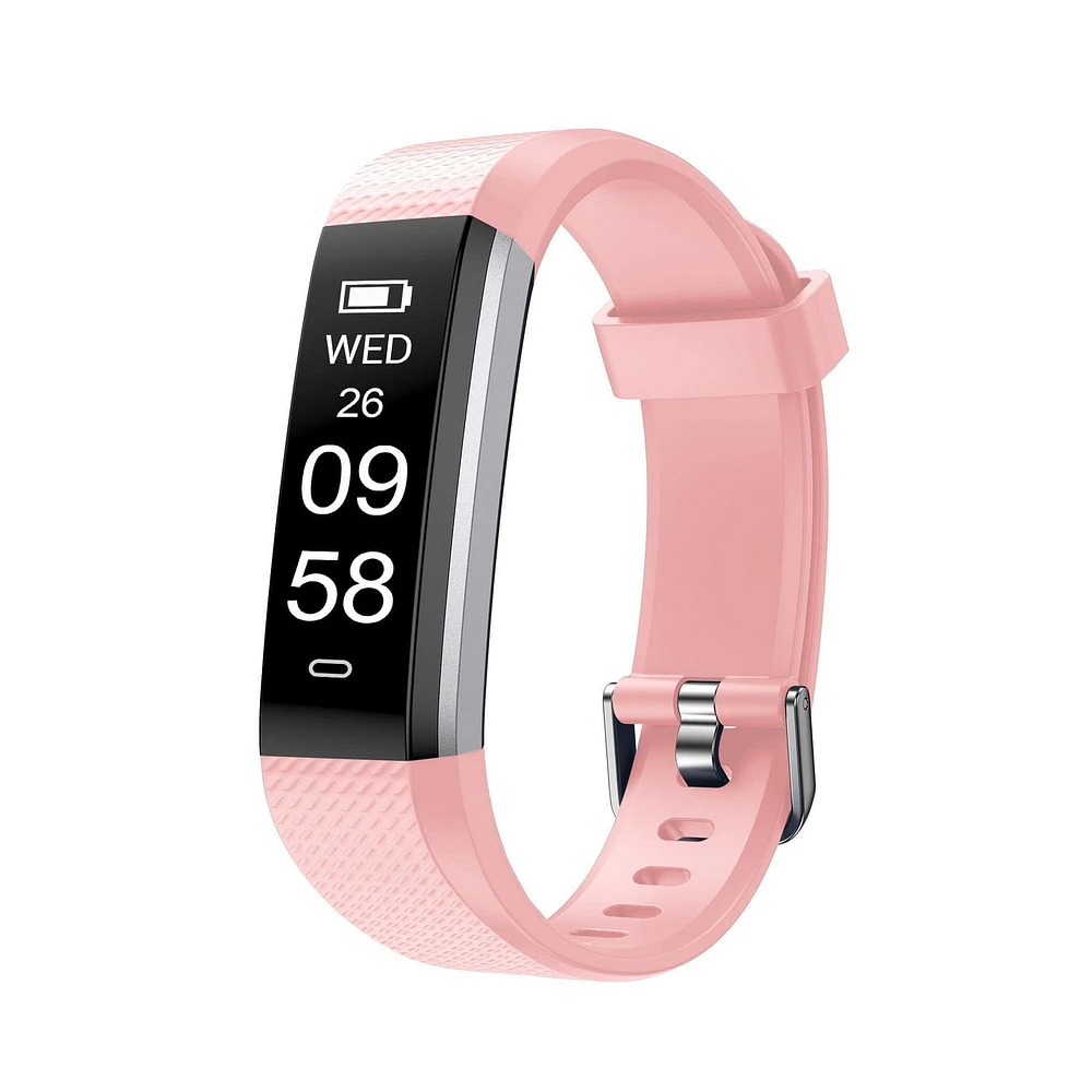 Letscom ID115 Tracker de santé/fitness et montre intelligente par Letsfit - Rose