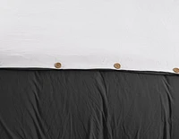 Ensemble de housse de couette réversible en tissu froissé naturel ultra doux - Fermeture à boutons élégante