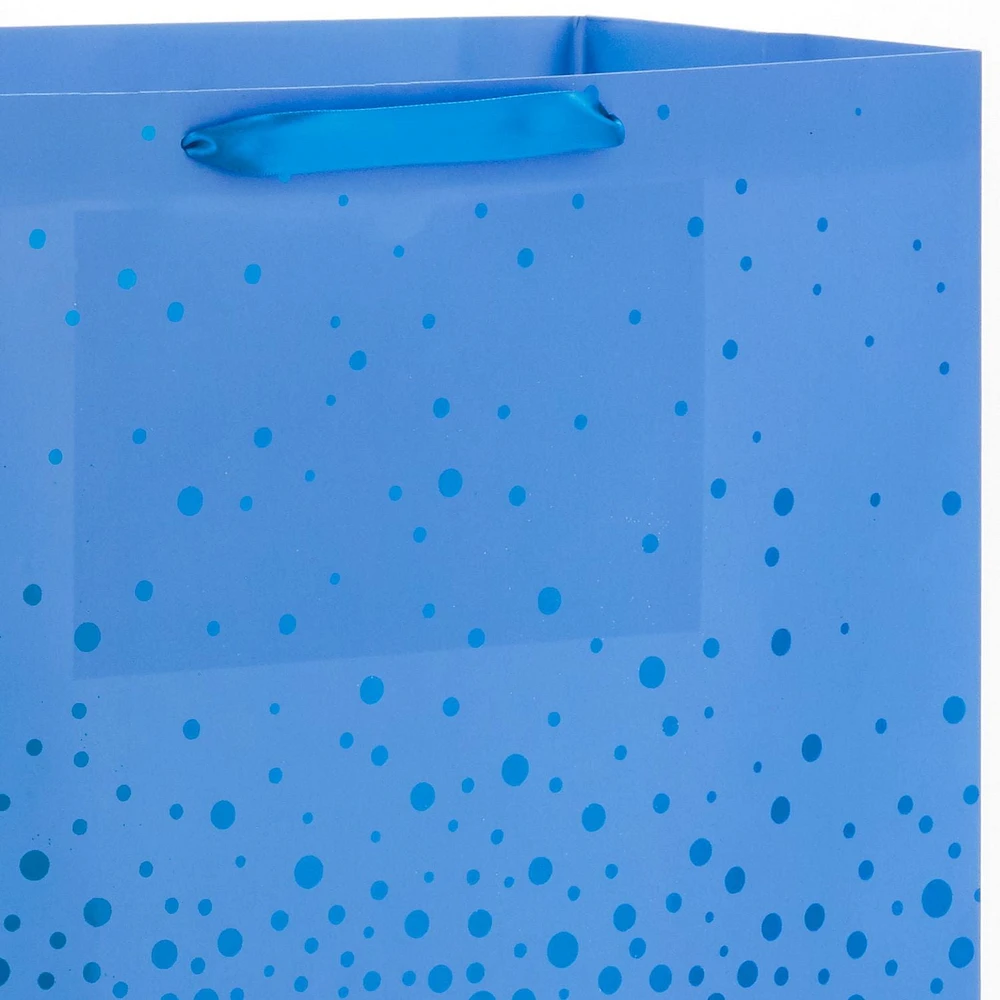 Sac-cadeau Hallmark de 20 po – Motif dégradé bleu métallisé à pois