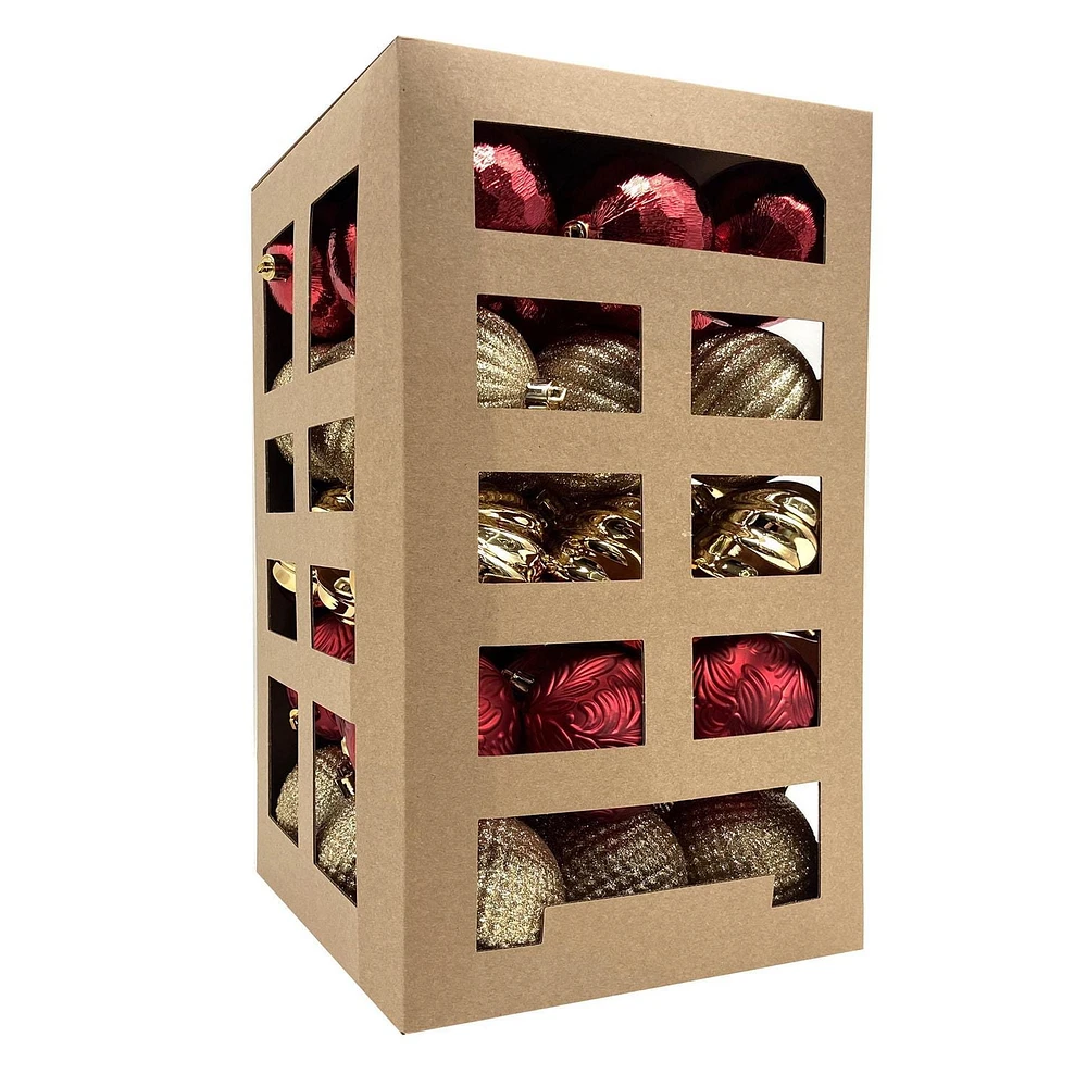 Holiday Time 45 Count Shatterproof Ornaments-Red/Gold