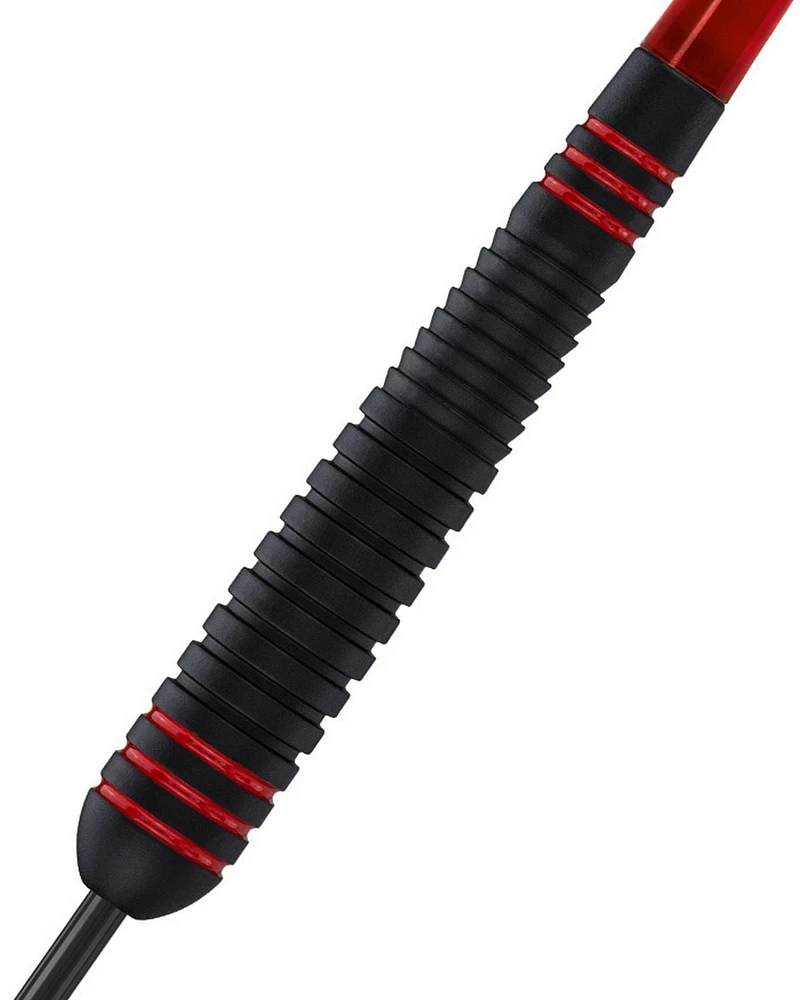 Fléchettes de poignée en caoutchouc Harrows Ace  - Comprend trois fléchettes en laiton massif à pointe en acier, trois tiges Supergrip et trois empennages Marathon - 26 grammes