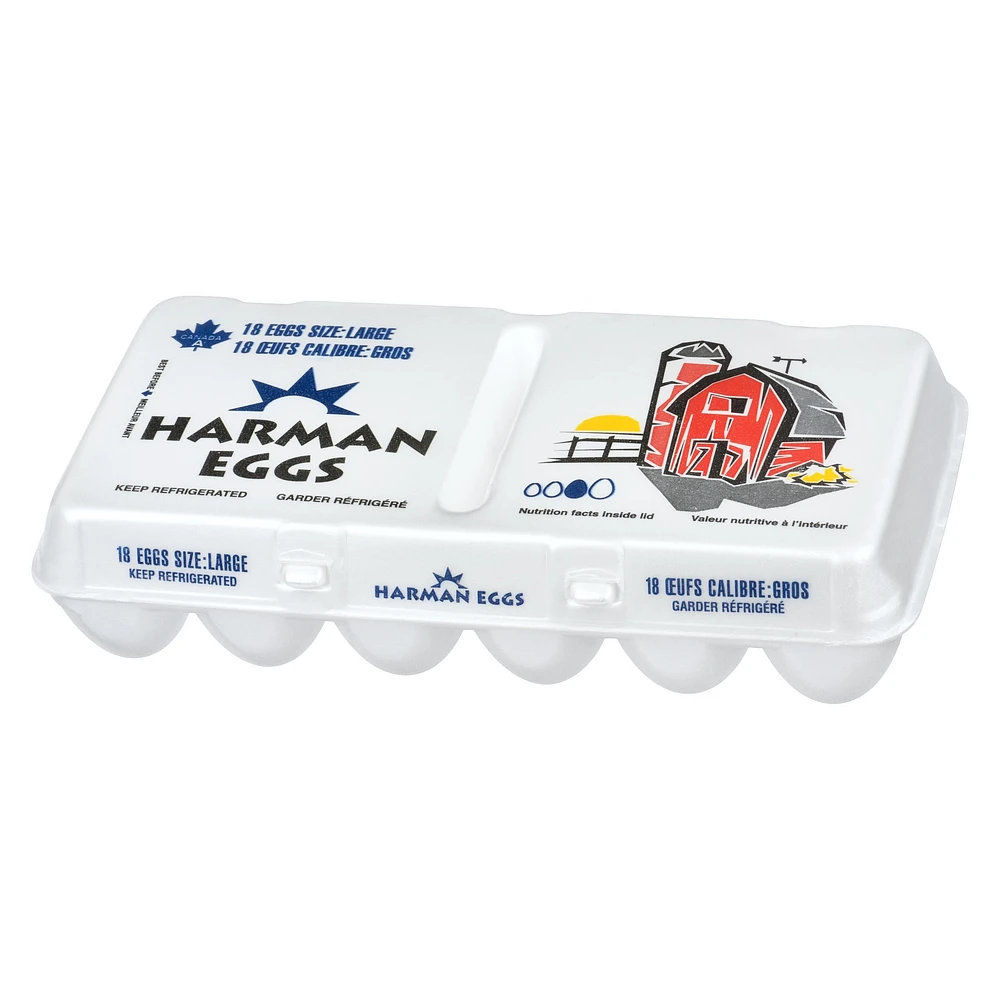 Harman Large White Eggs, 18 Pack