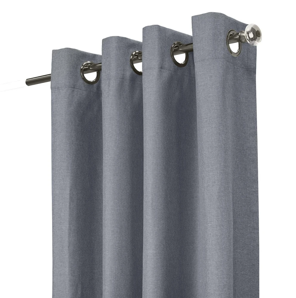 Loft Living Elba Total Blackout Textured Grommet Single Curtain Panel 52" x 63" in Blue