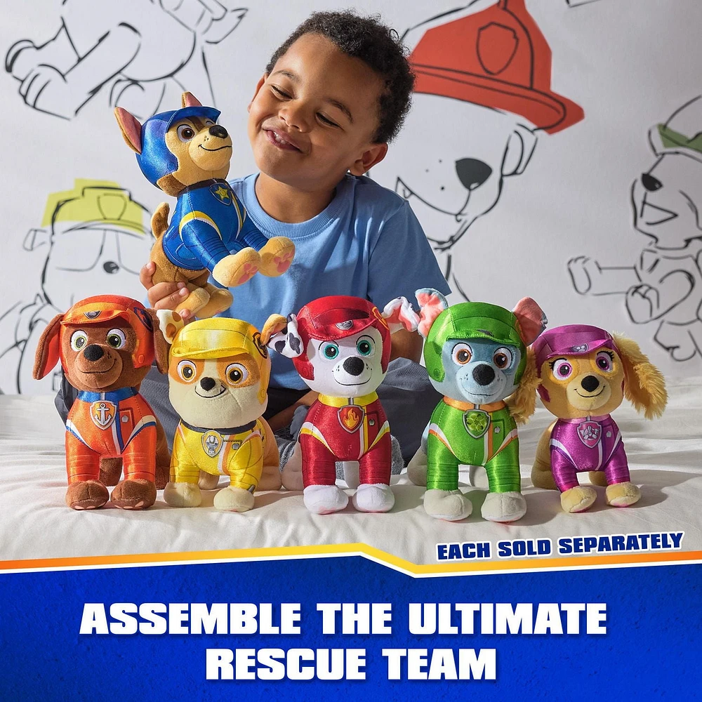 PAW Patrol Rescue Wheels, Peluche Marcus de 20,3 cm, animal en peluche pour les garçons et les filles à partir de 3 ans