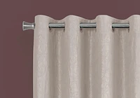 Monarch Specialties Curtain Panel, 2pcs Set, 54"w X 95"l, Room Darkening, Grommet, Living Room, Bedroom, Kitchen, Micro Suede, Polyester, Beige, Contemporary, Modern