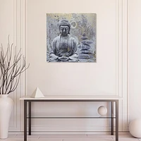 Foil Print Canvas Wall Art Meditating Buddha
