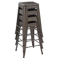 Heavenly Collection Gunmetal Metal Counter Stool