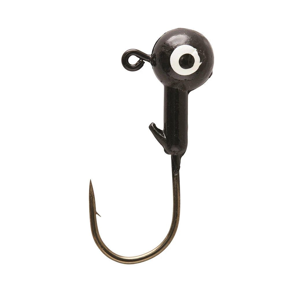 Eagle Claw WBH38-4 Ball Head Jig, 3/8oz, 10pk, BLACK