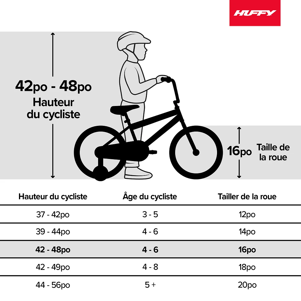 Reines des Neiges de Huffy, 16 pouces, vélos pour les filles avec roues d'entraînement, Blanc étincelant / Bleu cristal 4-6 ans