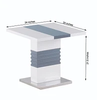 Canadian Maxwell White and Grey End Table