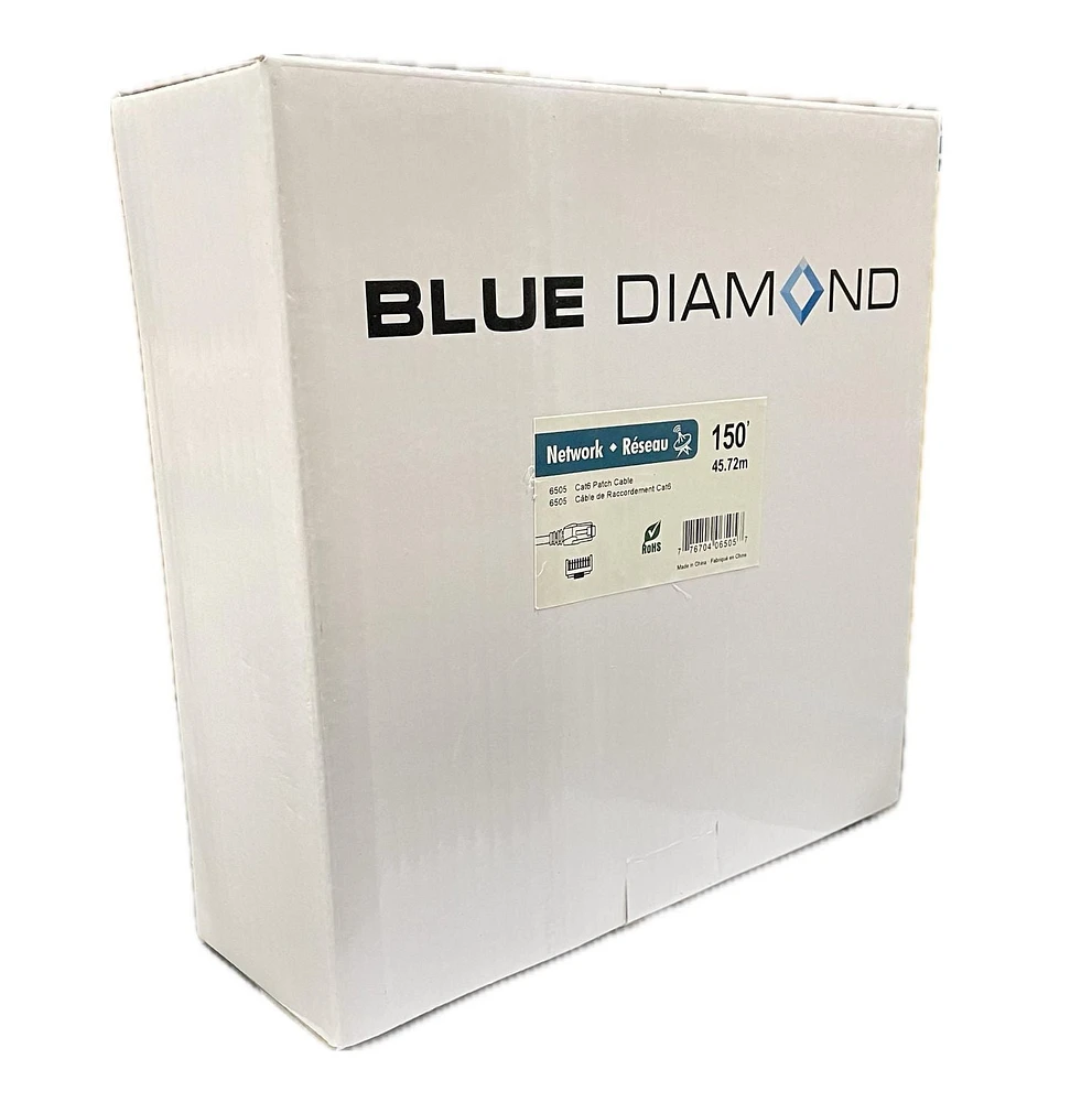 BlueDiamond Câble de raccordement Ethernet Cat6 homologué CSA et UL - 100pi, gris