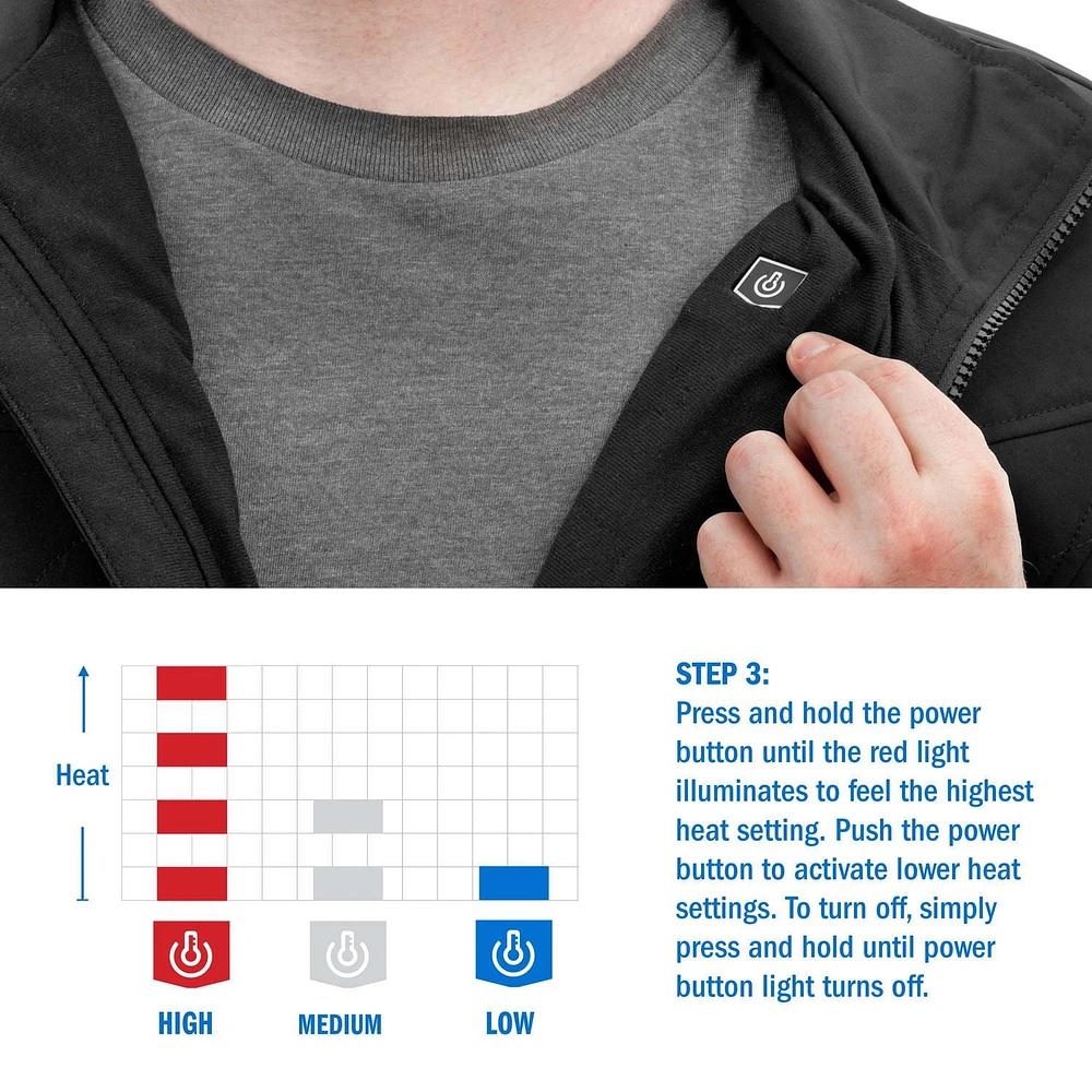 HART Ensemble de veste chauffante pour homme de 20 volts pour travaux moyens avec batterie, noire, M-XL