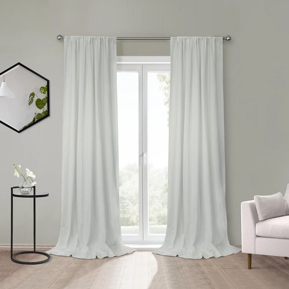 Loft Living Surrey filtrant la lumière Double Tetiere panneau de rideau 52 x 108 in Blanc