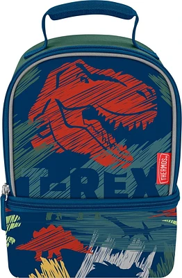 Thermos Dual Compartment Lunch Bag with Liner, Dino