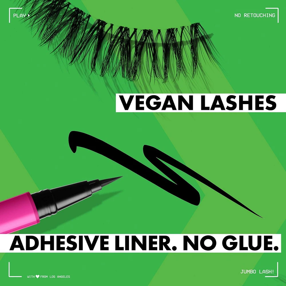 NYX PROFESSIONAL MAKEUP, Jumbo Lash!, Vegan False Lashes, Reusable - EGO-FLARE, Stackable vegan, false lashes