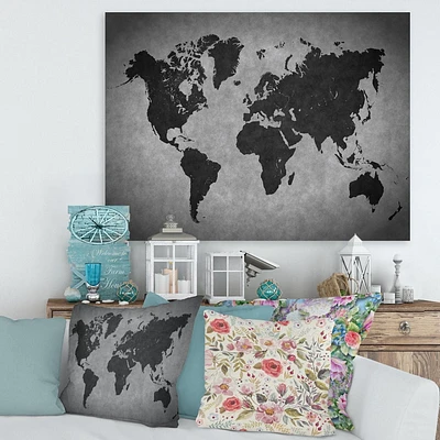 Designart Ancienne carte du monde IX Art mural sur toile