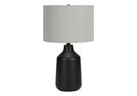 Monarch Specialties Lighting, 24"h, Table Lamp, Black Concrete, Grey Shade, Contemporary