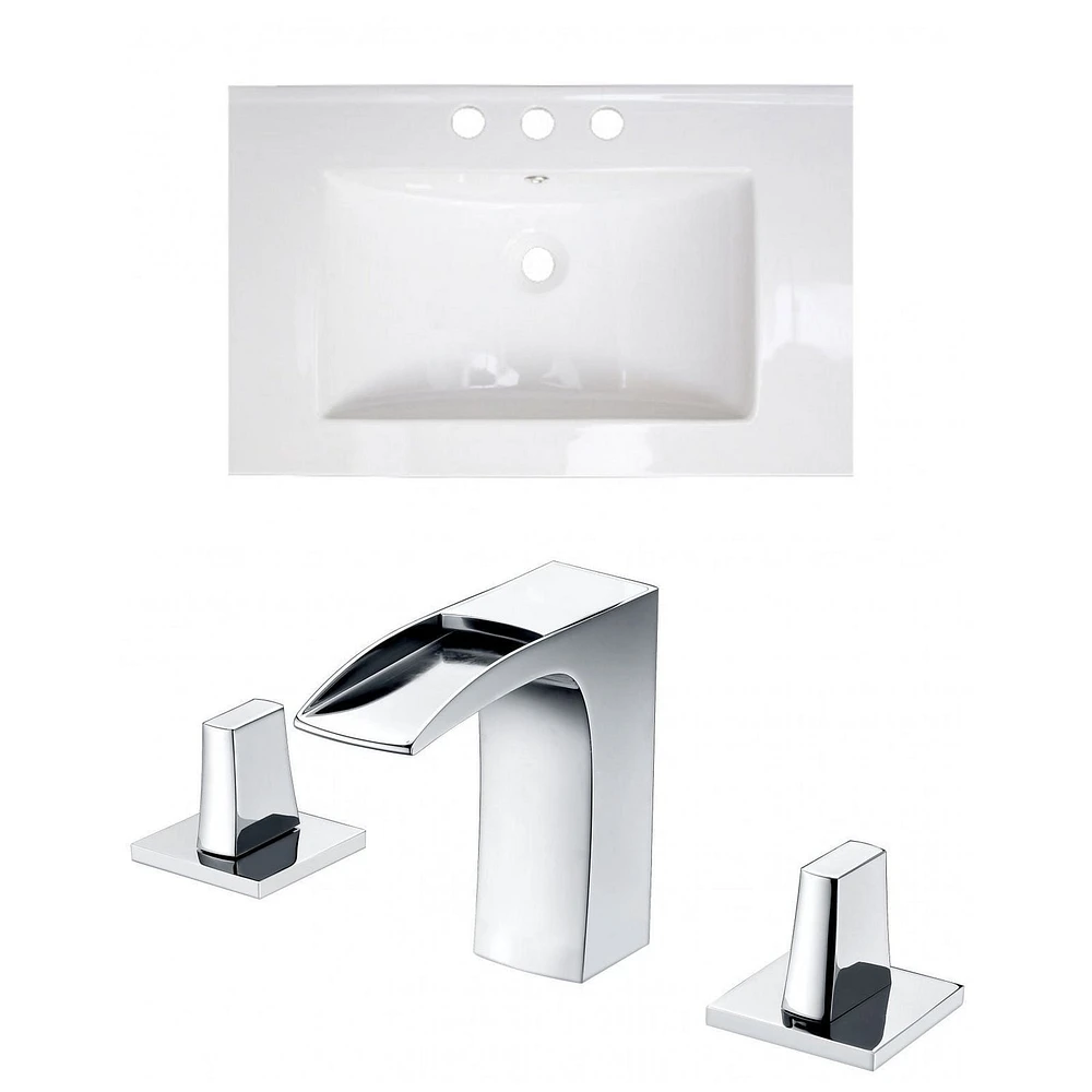 American Imaginations -in. W 3H4-in. Ceramic Top Set In White Color AI