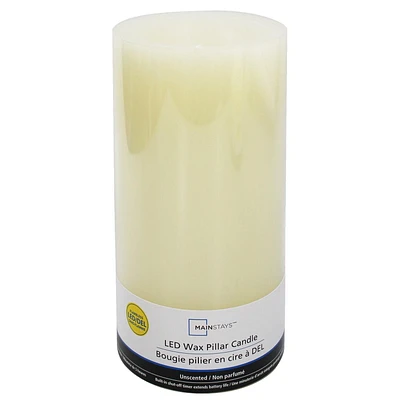 Mainstays 6" Bougies pilier en cire à DEL 3”x6”H, minuterie de 5 heures