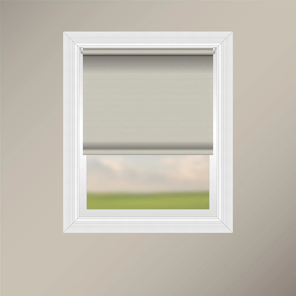 Off Cut Shades Chainless Solid Privacy Roller Shade-Fog