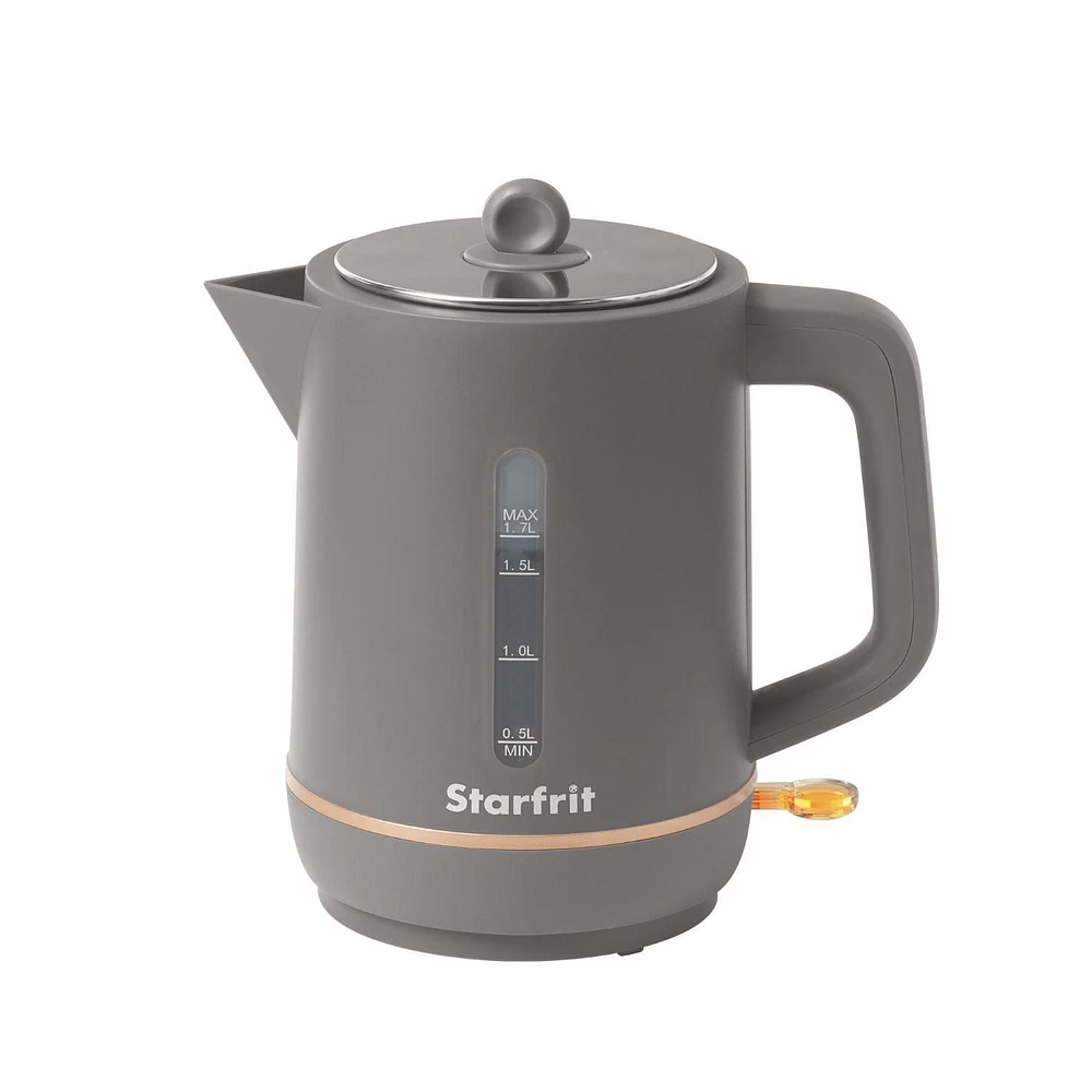 Starfrit Electric Kettle - Caledonia Collection - 1.7L Capacity - Water Level Indicator - 1500W – Grey