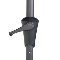 CorLiving Parasol de jardin rond de 3 m avec rabats latéraux, structure en acier et base ronde remplissable