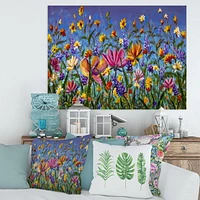 Designart Daisies and Wildflowers In Summer Garden Field I Canvas Wall Art