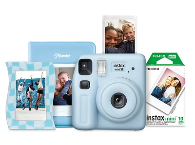 Ensemble avec appareil instantané FUJIFILM INSTAX MINI SE Bleu