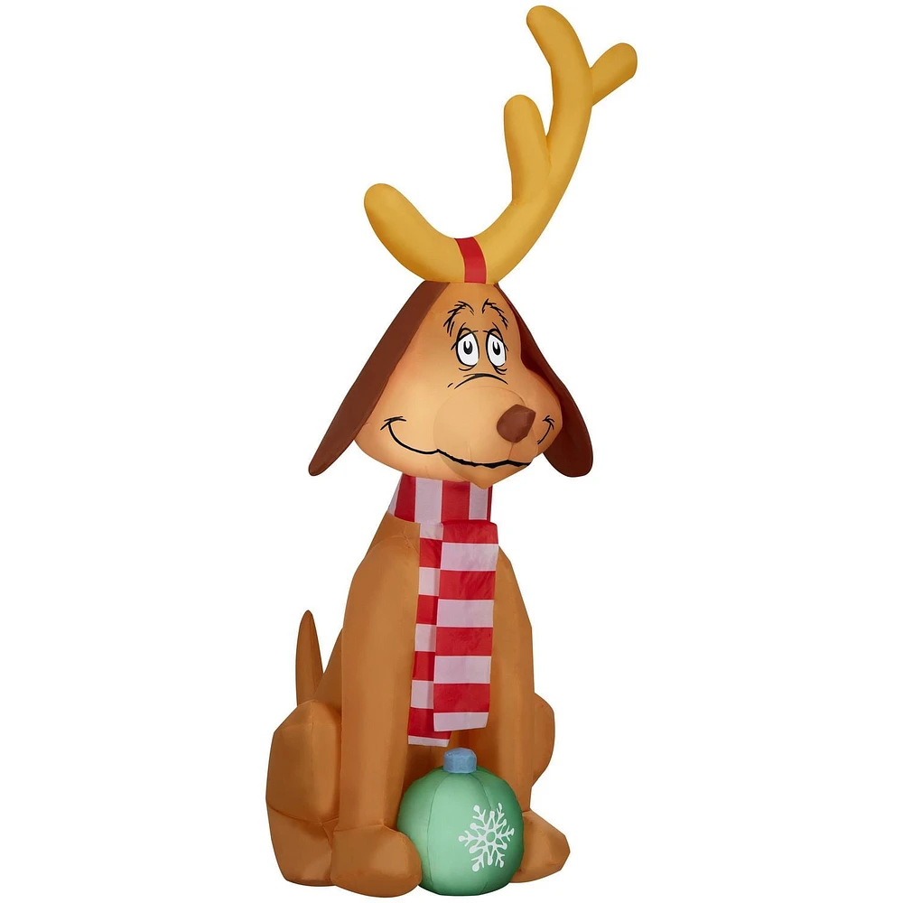 Max gonflable de Noël avec écharpe et ornement