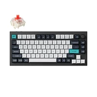 Keychron Q1 Max Hotswap Wireless Mechanical Keyboard - RGB - Aluminum Frame - Carbon Black - with Knob - Gateron Jupiter Red - 75% Layout - Windows Mac OS (Q1M-M1)