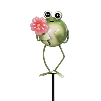 HOMETRENDS FROG W/FLOWER
