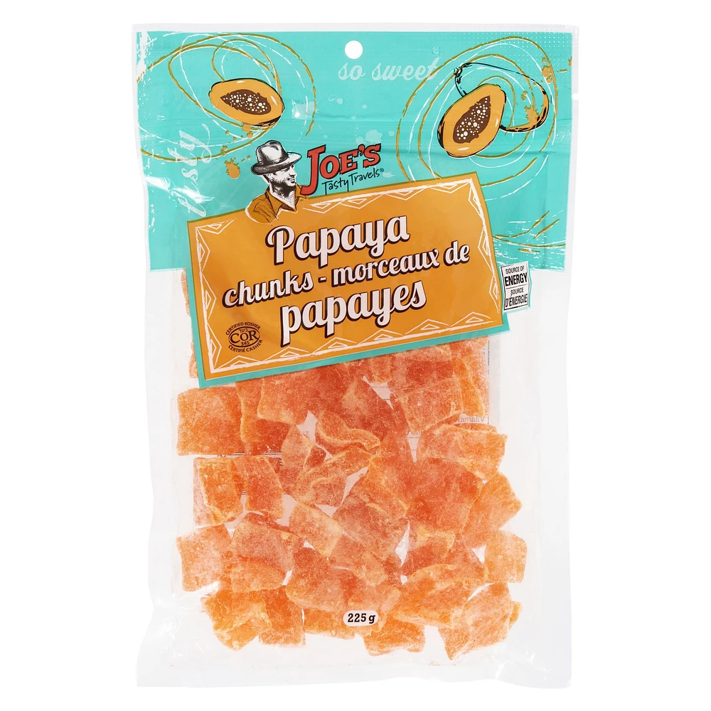 Morceaux de papayes sèches Voyages savoureux de Joe 225g