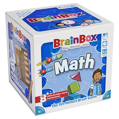 BrainBox Maths - Jeu de Cartes - Jeu Questionnaire - Jeu Amusant Pour Soirées Jeux de Société - Jeu de Mémoire Pour Enfants et Adultes - Âges 8+ - 1+ Joueurs - 10 Minutes -  Par Bezzerwizzer