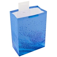 Sac-cadeau Hallmark de 20 po – Motif dégradé bleu métallisé à pois