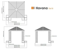 Sojag Havana Rustproof Aluminum Frame Gazebo With 6 Insulated Planters, Galvanized Steel Roof for Maximum Protection, 10' x 10'
