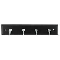 Era Classic Key and Hook Rail Black, 8.27 x 1.57x1.57 in.