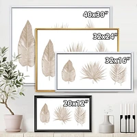 Designart Feuilles Tropicales Beiges ART MURAL À CADRE FLOTTÉ