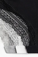 3-pack Cotton and Lace Hipster Briefs