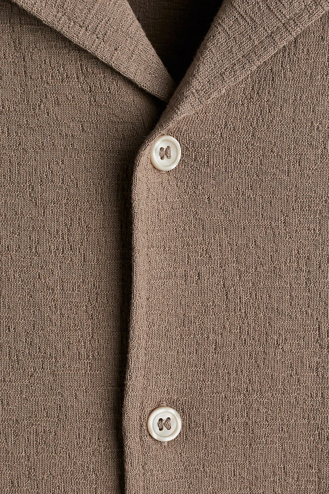 Chemise classique en jersey avec col cubain