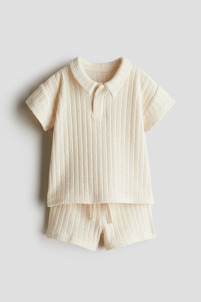 2-Piece Polo Shirt and Shorts Set
