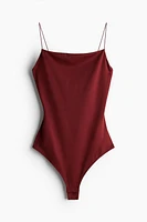Thong Bodysuit with Narrow Shoulder Straps
