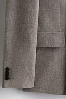 Relaxed-Fit Double-Breasted Linen-Blend Jacket