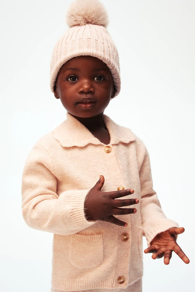 Rib-knit Pompom Hat