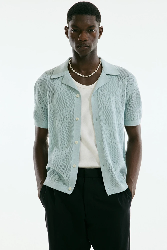 Regular-Fit Jacquard-Knit Resort Shirt