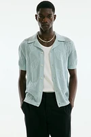 Regular-Fit Jacquard-Knit Resort Shirt
