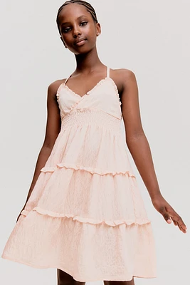 Smocked Ruffle-Trimmed Dress
