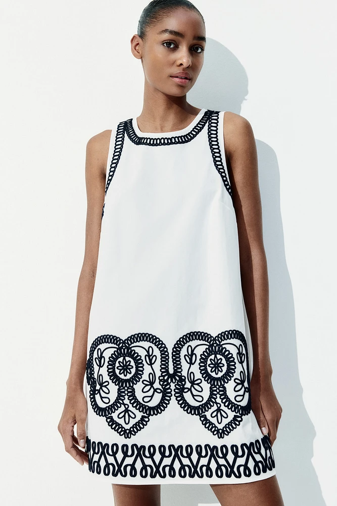 Embroidered Shift Dress