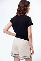MAMA Before & After piqué shorts